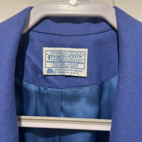 Pendleton Wool Blazer Vintage Blue retro sport jacket - PLUS SIZE 18W - Picture 5 of 12